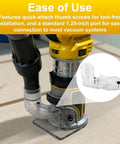 DEWALT DWP611 Router Dust Collection Adapter Turns Your Fixed Base Into A Slick Dust Collector System Reducing Debris