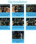 Installation instructions for Noseless Bike Seat Cushion With Memory Foam And Ventilation For All Day Comfort. Step-by-step clip setup.