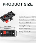 Two Way Spring Terminal Clip Push Release Connector Plate Jack Socket For Speaker Terminal Strip Block Test Clip WP21 3Pcs with dimensions and specs