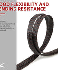Expandable Braided Cable Sleeve With PP Yarn And PET Blend shown coiled, emphasizing flexibility and durability.