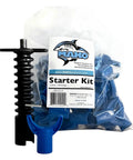 Concrete Screed Chair Starter Kit With 50 FinCap Screed Chairs And Driver Tool For No Fuss One Person Setup On Slab On Grade Construction Made In USA Ready To Use shown with packaging and tools