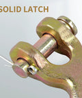 Close-up of Built Like A Tank Clevis Hooks with Secure Safety Latch showing solid latch mechanism for secure rigging use.