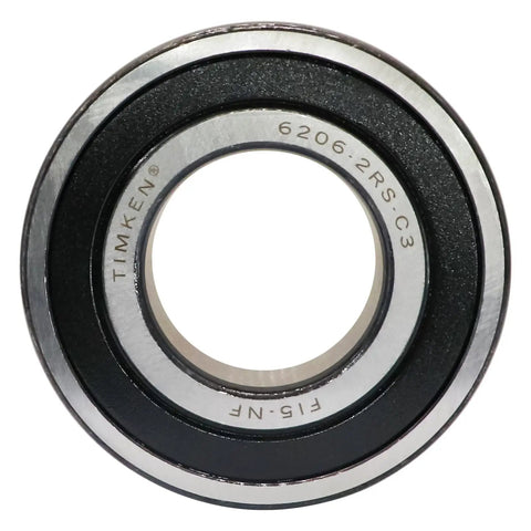 2 Pack 6206-2RSC3 Double Rubber Seal Ball Bearings 30x62x16mm C3 Clearance Pre Lubricated front view