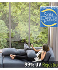 Clear UV Blocking Window Film 24 Inch by 12 Foot with Scratch Resistant Coating on residential window with unobstructed view.