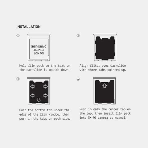 Installation guide for Two Pack Reusable Neutral Density Filters For Vintage SX 70 Instant Cameras Lets You Shoot 600 Film Without Modding.