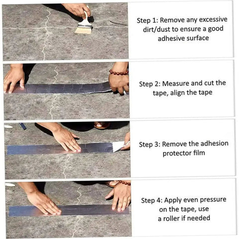 Steps to apply Heavy Duty Butyl Aluminum Foil Tape Sealant 2 Rolls That Work Like A Champ For Emergency Roof Leak Repair And Window Crack Fix Outdoor Pipe Leak Stop Tape Waterproof Sealing Tape For Glass Metal Wood Plastic Tiles And More