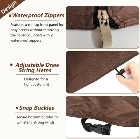Design features of Waterproof 57 Inch Porch Swing Cover For All Weather Use Heavy Duty 600D Oxford Outdoor Swing Shield