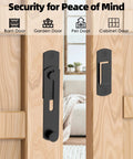 180 Degree Flip Sliding Barn Door Lock For Privacy Set Of 2 Premium 304 Stainless Steel Barn Door Latch installed on wood doors