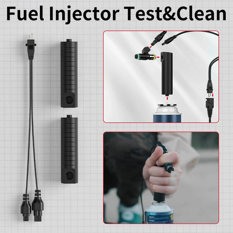 Fuel injector test and clean tool with cables, part of Power Circuit Probe Kit And Tester For 6V To 24V DC Systems.