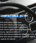 Heavy Duty Front Abs Wheel Speed Sensor Straight Up Left Or Right Swap Compatible With Nissan Pathfinder And Infiniti Qx60 2013 Through 2020 Plug And Go vehicle dashboard displays compatible models.