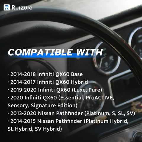 Heavy Duty Front Abs Wheel Speed Sensor Straight Up Left Or Right Swap Compatible With Nissan Pathfinder And Infiniti Qx60 2013 Through 2020 Plug And Go vehicle dashboard displays compatible models.