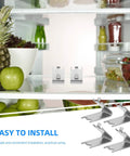 Sturdy Stainless Steel Refrigerator Shelf Clips 4 Pack with Adjustable Supports, Arc Shaped Dovetail Design, Easy Install