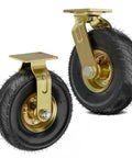Heavy Duty 10 Inch Rubber Caster Wheels For Furniture And Carts, Outdoor Industrial Swivel Wheel with Knobby Tread, Non Slip Grippy Wheel For Workbench