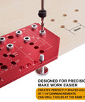 2 In 1 Shelf Pin Jig And Hinge Jig Kit Pro Grade Aluminum Alloy Woodworking Template with 1 Quarter Inch and 5mm Drill Bits