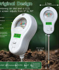 Six In One Soil Test Kit with Moisture Meter, PH Meter, Fertility, Sunlight Intensity, Temperature LCD, Detachable Probe