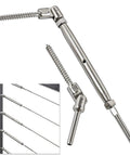 One Eighth Inch Adjustable Angle Cable Railing Hardware Swage Kit Single Screw For Wood Posts Marine Grade 316 Stainless Steel