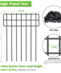 Set Of 25 No Dig Garden Fence Panels, Rustproof Metal Wire, showing single panel size 17in High by 13in Wide
