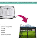 15ft Double Sided Mosquito Netting For Patio Umbrellas With Double Zippers, Water Resistant Bottom, Fits 15x9 Twin, 10x10 Gazebo Canopy