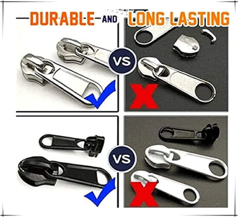 6 Pack Black Zipper Pullers Repair Kit Set For Jackets Backpacks And Clothes Universal Replacement Sliders with Removable Pull Tabs