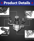 High Pressure Fuel Pump 12626234 Direct Fit Upgrade For Buick Enclave 2009-2017 Chevrolet Traverse GMC Acadia, stainless steel parts.