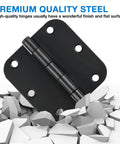 30 Pack Satin Chrome Door Hinges 3.5 Inch With 5 By 8 Radius And Six Holes, 2.2mm Thick, showcasing premium steel quality