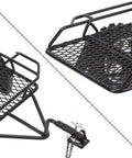 Close-up of Heavy Duty 1/10 Scale RC Car Chassis Frame For SCX10 Series And TRX-4 4WD Crawler D90, metal trailer frame detail.