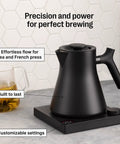 Corvo EKG Pro Electric Tea Kettle With Precise Temperature Control Quick Heat Scheduling And Built In Brew Timer Matte Black