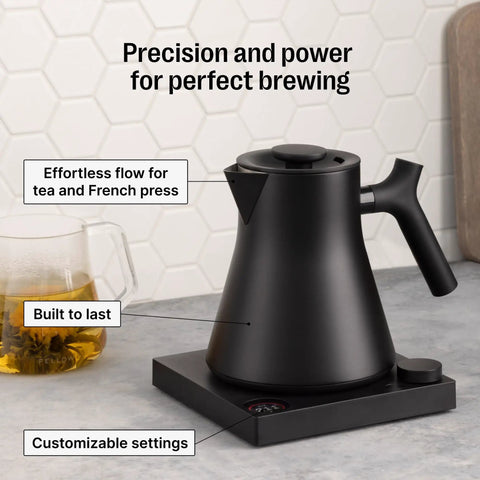 Corvo EKG Pro Electric Tea Kettle With Precise Temperature Control Quick Heat Scheduling And Built In Brew Timer Matte Black