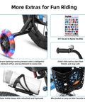 14 Inch BMX Style Kids Bike Pluto With Training Wheels For Boys And Girls featuring training wheels with lights, bell, bottle holder, and basket