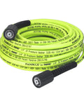 Pressure Washer Hose With M22 Fittings 1/4 In By 50 Ft Flexible Hybrid Polymer For Subzero Cold To 140 Degree F Heat ZillaGreen
