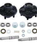 Trailer Hub Kit 5 On 4.5 Bolt Pattern BT8 Spindle With 7 Piece Bearing Kit For 2000 Pound Axles components displayed in set