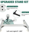 Upgraded stand kit image showing double screw fixing and enlarged handle for Beefed Up Reciprocating Linear Actuator With High Torque.