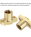 Solid T8 Lead Screw Trapezoidal Nut 2mm Pitch 8mm Lead For 3D Printer Brass Tone Pack Of 2 with mounting holes