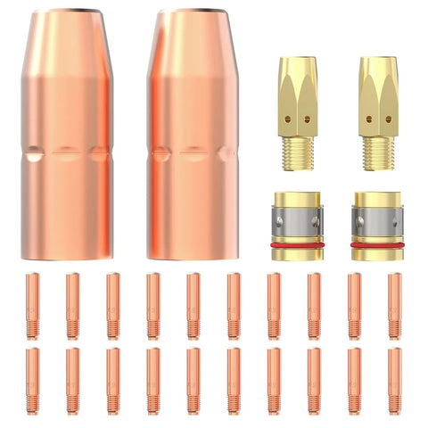 Mig Welding Gun Accessory Kit For Miller Millermatic M25 M40 And Hobart Torch 0.035 Inch Tips Nozzles Diffuser set layout