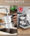 Stovetop Espresso Maker Moka Pot For Barista Grade Espresso, 6 Cup 10 Oz Italian Greca Mocha Pot being hand washed, not dishwasher safe