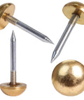 Retro Solid Brass Cap Nails For Furniture Upholstery And Woodworking Straight Up Antique Craft Hardware with durable thick body and classic design.