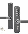 All Metal Mechanical Door Lock MX230G With Six Digit Keypad And Key Entry, No Power Needed, 665000 Plus Combinations, Gray