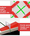 Red Pro Grade Reusable Tile Leveling Wedges Kit With 1 Eighth Inch Spacers 1 Sixteenth Inch Spacers And 1 Thirty Second Inch Spacers