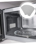 Open microwave with installed mica waveguide cover, inset showing 10 Pack Mica Waveguide Covers For Microwave Ovens Heat Resistant Insulation Plates Protective Shield To Cut Debris Boost Efficiency And Longevity No Brainer Kitchen Accessory For Better Microwave Performance.