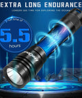 2 Pack Scuba Diving Flashlight With Rechargeable Power Dive Light Torch 3000 Lumens Underwater 328 Feet IPX8 Waterproof