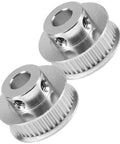 GT2 Timing Pulley 40 Teeth 8mm Bore 6mm Wide Aluminum Alloy Silver 2 Pack CNC Machined Built For Precision Motion Control And Smooth Belt Drive, Ideal For 3D Printers CNC Machines And Robotic Projects.