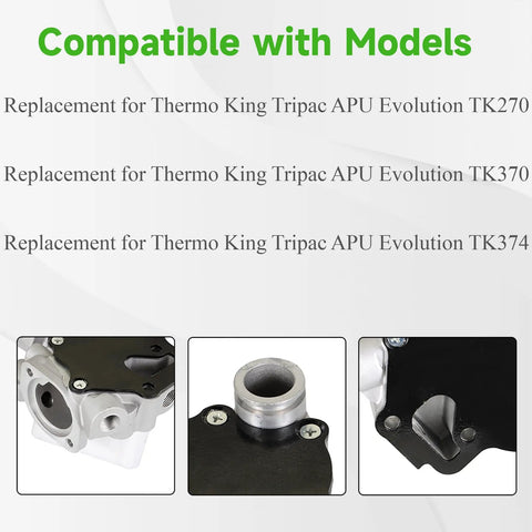 Heavy Duty Water Pump Replacement For Thermo King Tripac APU Evolution TK270 TK370 TK374 shown from multiple angles.