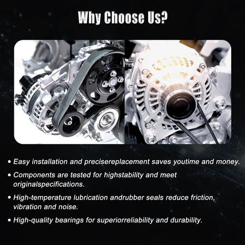 Close-up of an alternator replacement for Mazda vehicles, showing front and side views, compatible with Mazda 3, 6, CX-3, CX-5, MX-5 Miata