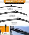 All Weather Front And Rear Wiper Blade Kit For Audi Q7 SQ7 2017 2018 2019 2020 2021 2022 2023 Easy Install 27 20 15 Inch