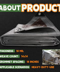 Heavy Duty Waterproof Tarp Cover 4x6 Feet 3 Pack Built Tough 10 Mil Thick Poly Tarp With Metal Grommets Silver Brown Folded View