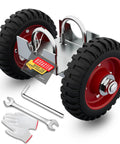 6 Inch Heavy Duty Gate Wheel With Rubber Tire For Chain Link Fence And Sliding Or Driveway Gates Red 1 Pack with tools