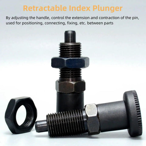 Tough As Nails Carbon Steel Retractable Spring Plunger Ball Nose Push Fit Handle With Return Knob M20 Thread Indexing Pin positioning tool.