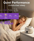 Woman sleeping peacefully near Dual Ultrasonic And UV Retainer Cleaner For Dentures And Invisalign, 40dB silent operation
