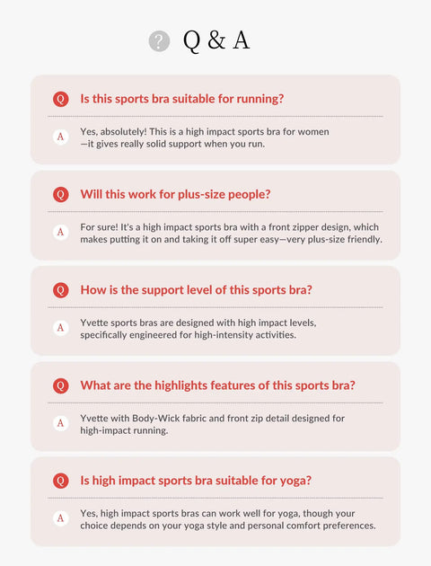 Q&A for Front Closure High Impact Sports Bra For Women Plus Size White L Plus Locked In Support To Stop Bouncing Perfect For Running And HIIT Designed For Large Busts C To DDD Cups All Day Comfort.
