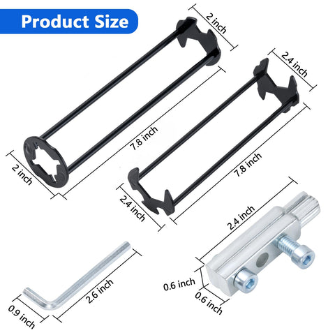 Basin Wrench And Broken Pipe Extractor Tool Set parts with measurements, including multi function wrenches and hex spanner.